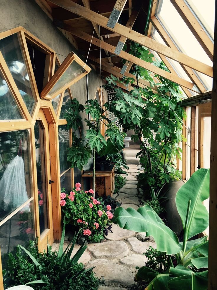 Serre d'un Earthship Serre d'un Earthship